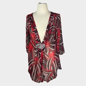 Express | Y2K Vintage Sheer Long Sleeve Tunic Top | Small